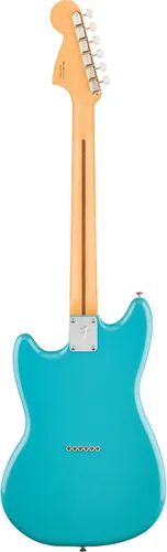Vista 3 de Fender Player II Mustang - Paquete azul Aquatone con estuche, correa, cable, paquete de 3 púas y kit de limpieza de guitarra