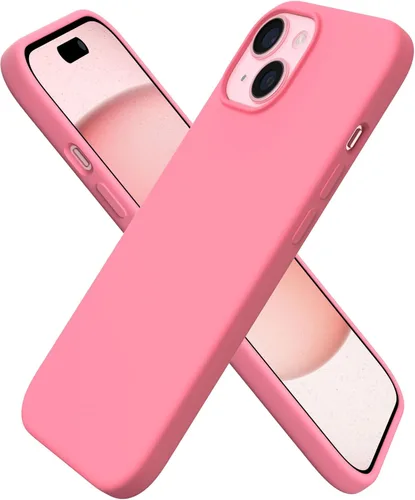 Vista 12 de ORNARTO Funda compatible con iPhone 15 6.1, silicona líquida delgada de 3 capas cubierta completa de goma de gel suave, funda protectora Amatista