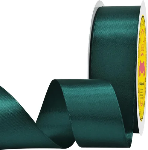 Vista 250 de Cinta de satén plateada de doble cara de 1-1/2 pulgadas x 50 yardas, cinta plateada de poliéster para envolver regalos, muy adecuada para bodas
