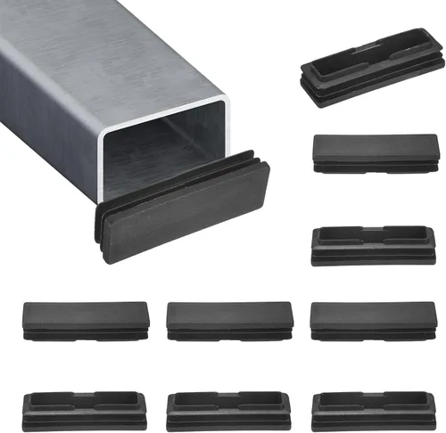 Vista 16 de M METERXITY Paquete de 20 tapas de extremo de tubo, tapones rectangulares de plástico de 1 x 1/2 pulgadas para patas de silla, taburete