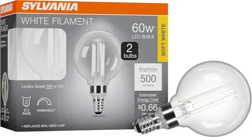 Vista 12 de Sylvania T14 - Bombilla LED transparente de filamento blanco, 3.5 W, regulable, 300 LMS, base media, 2700 K, blanco suave, 1 paquete (42266)