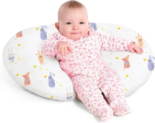 Vista 22 de Little Grape Land - Almohada de lactancia para bebés, de apoyo, alimentación con biberón, tiempo boca abajo, con funda lavable a máquina y relleno