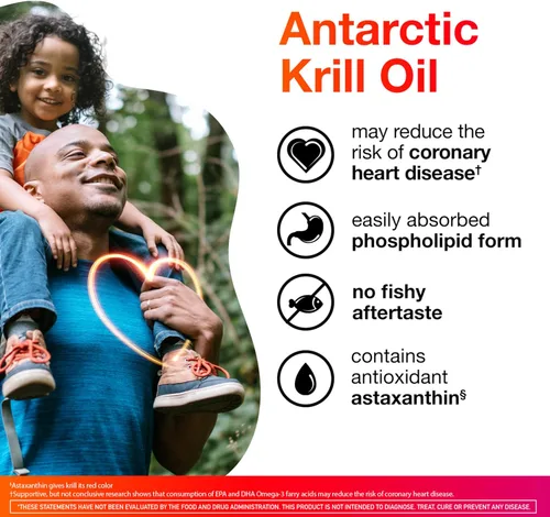 Vista 2 de MegaRed - Aceite de krill Omega-3 350mg cápsulas blandas (130 unidades en una botella), ácidos grasos omega-3 EPA y DHA sin regusto a pescado a