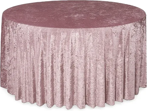 Vista 12 de YOUR CHAIR COVERS - Mantel redondo de terciopelo aplastado de 120 pulgadas para mesas redondas de 5 pies - Negro