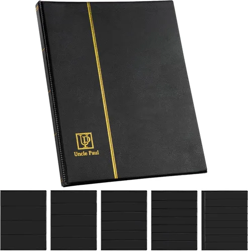 Álbum de sellos de 120 bolsillos, páginas de doble cara, de cuero artificial, para guardar billetes de moneda, papel plegable, billetes de dinero,