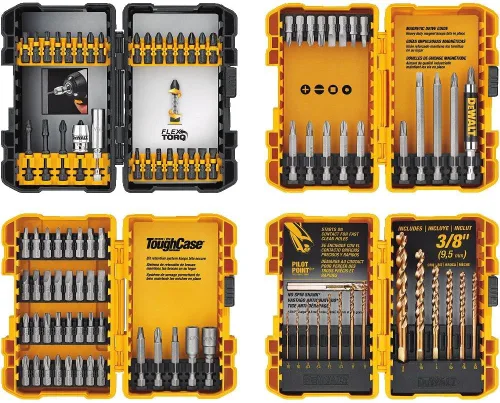 Vista 3 de DEWALT Kit de taladro inalámbrico de 20 V MAX* con destornillador/brocas, 100 piezas (DCD771C2 y DWA2FTS100)