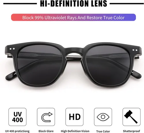 Vista 3 de FEISEDY Gafas de sol polarizadas clásicas retro redondas para mujeres y hombres, tonos de moda B0002