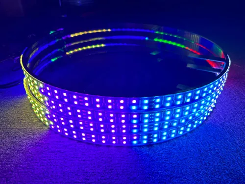 Vista 6 de Kit de luz LED de doble fila de 15.5 pulgadas de color para anillo de rueda, flujo de baile, IP68, impermeable, más brillante, luz estroboscópica