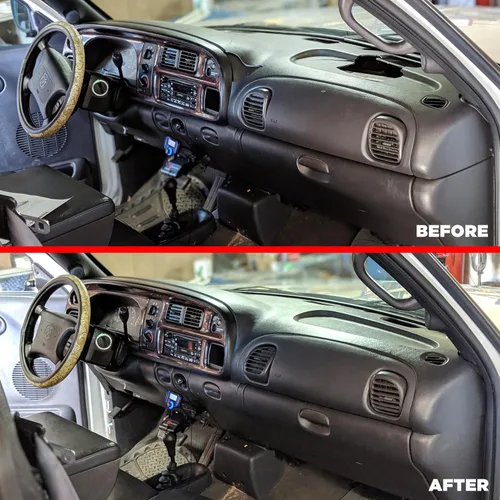 Vista 7 de DASHSKIN Tapa moldeada para salpicadero compatible con Dodge Ram 1500 1998 1999 2000 2001 (98-02 Ram 2500 y 3500) en negro universal, fabricado