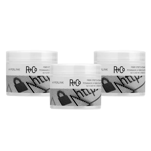 Vista 7 de R+Co HYPERLINK Fiber Stretch Pomade – Hair Styling Pomade for Hold & Flexibility, Adds Texture & Definition, All Hair Types