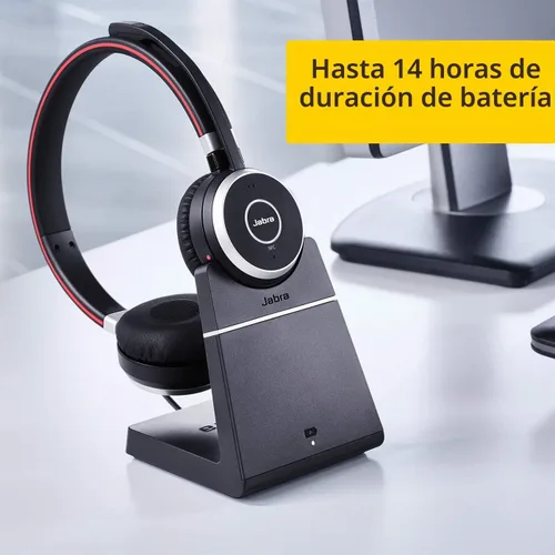 Vista 8 de Auriculares inalámbricos Jabra Evolve 65 UC, estéreo – Incluye adaptador USB Link 370 – Auriculares Bluetooth con rendimiento inalámbrico líder