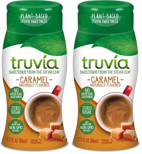 Vista 8 de Truvia Edulcorante líquido sin calorías de la hoja de stevia, botella de 2.7 onzas líquidas, sabor a caramelo (paquete de 1)