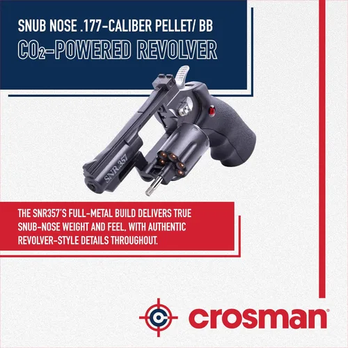 Vista 2 de Revólver de aire de metal Crosman SNR357 CO2 con munición dual