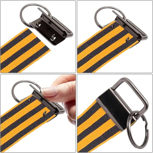 Vista 2 de Accesorios para llavero, 40 piezas de accesorios de llavero de 1 pulgada con anillo dividido para llavero de pulsera, cordón para llaves