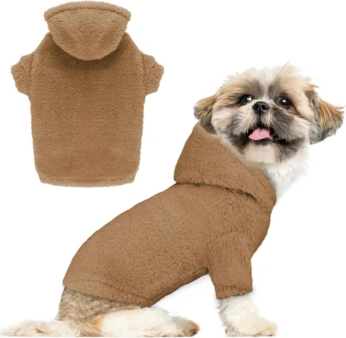 Vista 19 de Suéteres mullidos para perros grandes, ropa con capucha para mascotas, abrigos cálidos y suaves para mascotas, suéteres para perros extra grandes