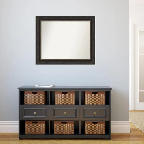 Vista 6 de Amanti Art Espejo de pared de bronce de 27 x 33 pulgadas, espejo rectangular de baño para decoración de pared de sala de estar, marco tradicional