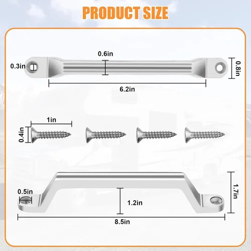 Vista 2 de Linkstyle 2 piezas de manija de puerta para RV, barra de asistencia para puerta de entrada de acero inoxidable 304 de alta resistencia, para RV