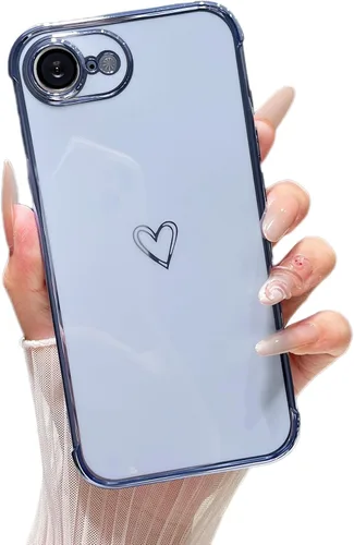 Vista 55 de ZTOFERA Funda diseñada para iPhone Air de 6.5 pulgadas, bonito borde chapado con patrón de corazones de amor con protección para lente de cámara
