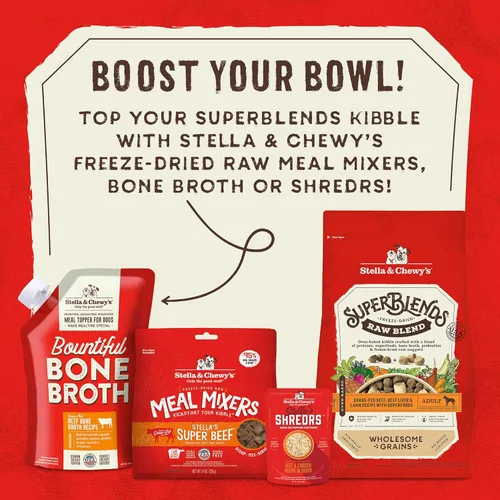 Vista 10 de Stella & Chewy's SuperBlends Raw Blend - Receta de carne de res alimentada con pasto, hígado de res y cordero con superalimentos, bolsa de 3.25