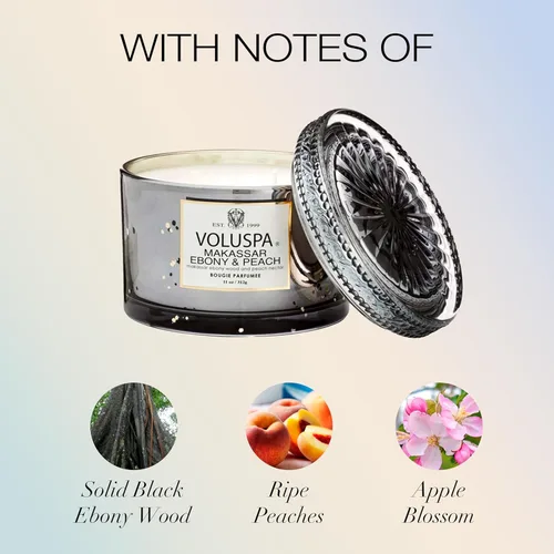 Vista 3 de Voluspa Makassar - Vela corta Maison en caja, 11 onzas, 45 horas de tiempo de combustión, cera de coco para combustión limpia, hecha a mano