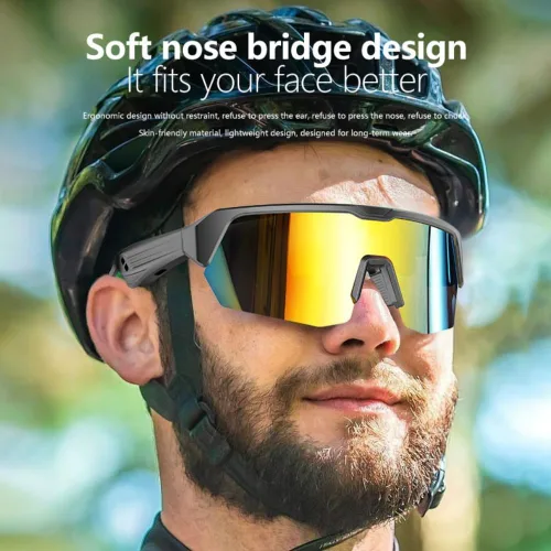 Vista 2 de Gafas inteligentes con protección UV, gafas Bluetooth para hombres, lentes de sol inteligentes para mujeres, música inalámbrica y llamadas