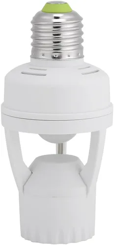 Toma de luz con sensor de movimiento PIR, soporte de bombilla de tornillo E27 LED PIR sensor de movimiento infrarrojo interruptor de lámpara con