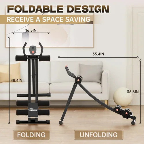 Vista 4 de Ab machine, AB trainer machine,workout equipment for Home Gym Strength Training, Ab workout equipment, AB machine for stomach workout, Foldable
