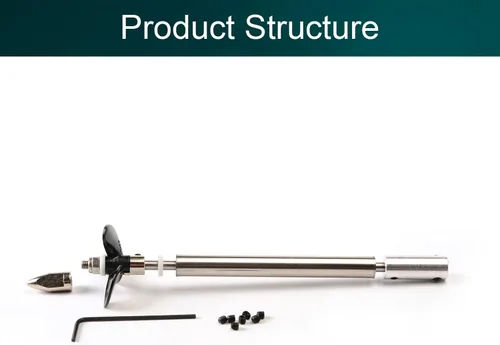 Vista 2 de Jutagoss Hélice de eje de transmisión para barco RC L eje de 5.118 in, manga L80mm, hélice D36mm para eje de motor de 0.079 in