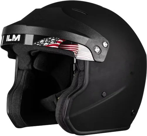 Vista 6 de ILM Snell SA2020 - Casco de carreras de auto de cara abierta para hombres y mujeres, modelo R85 (M, GlossBlack)