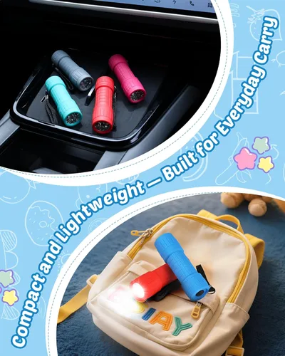 Vista 8 de EverBrite - Linterna de mano de 9 led (6 unidades), colores variados, pilas AAA incluidas; suministros para huracanes campamento, senderismo