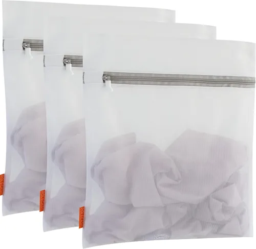 Vista 8 de Polecasa 3 bolsas de malla para lavandería con cremallera resistente para prendas delicadas, lencería, brasieres, ropa de bebé