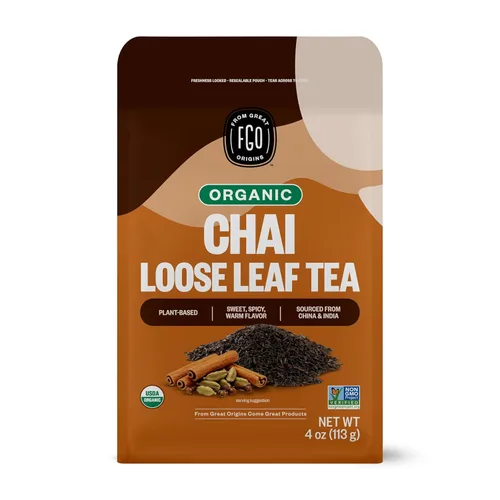 Vista 71 de FGO Té orgánico de Ashwagandha, 100 unidades, bolsitas de té de hierbas ecológicas, bolsa resellable, sin cafeína, el embalaje puede variar