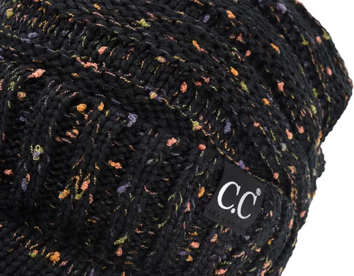 Vista 5 de C.C Gorro de punto acanalado de gran tamaño con visera