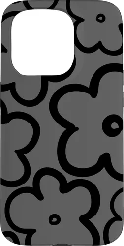 Vista 14 de Cute Flower Pattern Wildflower Charcoal Grey Black Floral Case for iPhone 17
