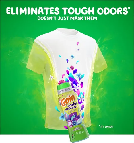 Vista 5 de Gain Flings - Paquete de detergente para ropa con defensa del olor, Super Fresh Blast, 76 unidades + Gain + cuentas potenciadoras de aroma