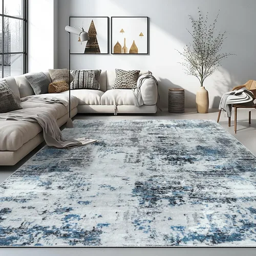 Vista 39 de Auemtyn Alfombra lavable de 6 x 9, moderna, abstracta, suave, delgada, antideslizante, para interiores, para sala de estar, dormitorio, comedor