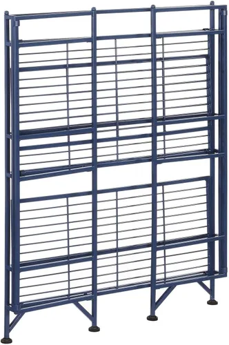 Vista 5 de Convenience Concepts Xtra Storage Shelves-3-Tier Wide Folding Metal, Modern Shelves Display in Living Room, Bathroom, Office, Kitchen, Garage