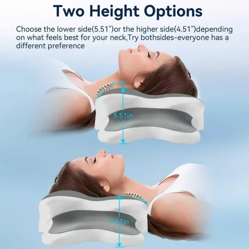 Vista 2 de Almohada para la apnea del sueño con dolor de cuello y alivio de ronquidos, almohada cervical ortopédica, almohada ergonómica de espuma