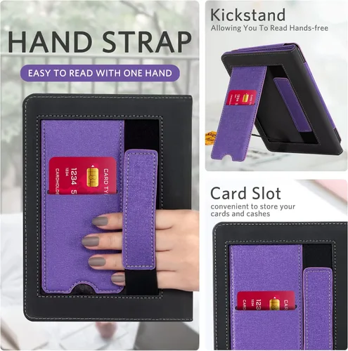 Vista 206 de CoBak Funda inteligente para Kindle Paperwhite de 6.8" de 11ª generación 2021 con función de encendido automático, ligera, delgada, de piel **Salvia