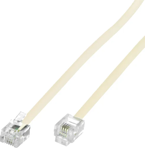 Conext Link Cable de extensión de teléfono modular RJ11 6P4C Cable de línea de cable de teléfono (7 pies, beige) (33201)