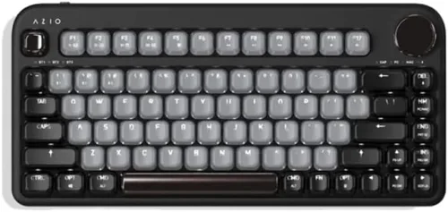 Vista 9 de Azio IZO Teclado mecánico inalámbrico BT5/USB para PC y Mac, interruptores rojos prelubricados, flor de color rosa (IK408)