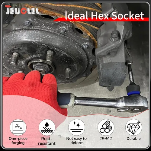 Vista 3 de Enchufe de punta de impacto hexagonal de 0.669 in, H17 1/2 pulgadas, adaptador de destornillador hexagonal de acero Cr-Mo para llaves de trinquete