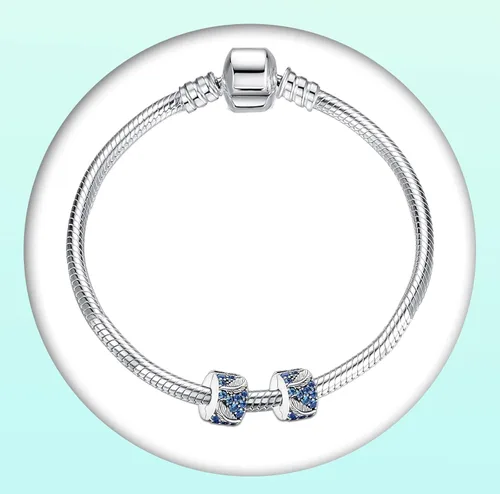 Vista 3 de Annmors Tapones de clip para pulseras de plata de ley 925 con cadena de seguridad para mujeres