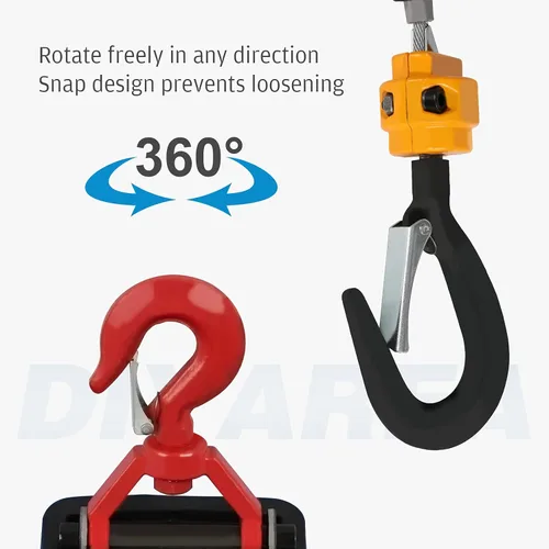 Vista 3 de Polipastos eléctricos, capacidad de elevación de 1,102.3 lbs/1100 libras, altura de elevación de 24.9 ft/25 pies, con control remoto inalámbrico