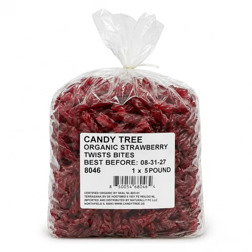Candy Tree Organic Strawberry Twists Bites - Gluten Free Candy, Vegan, Non-GMO - No High Fructose Corn Syrup or Artificial Flavors - 5lb Bulk Bag