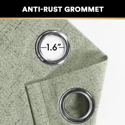 Vista 15 de PrinceDeco Cortinas con textura de lino 100% opacas de 64 pulgadas de largo, juego de 2 paneles de cortinas de lino opacas con forro aislante Arena