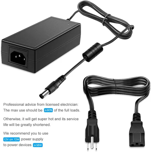 Vista 7 de SHNITPWR Convertidor de adaptador de fuente de alimentación de 12 V 6 A CA CC 100 V ~ 240 V CA a CC 12 voltios 6 amperios 72 W controlador LED