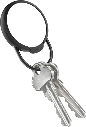 Orbitkey Funda delgada para AirTag | Fabricado con acero inoxidable y TPU | Sostiene de forma segura tu Apple AirTag | Se fija fácilmente a las Negro