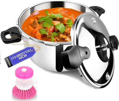Vista 8 de Olla a Presión de Acero Inoxidable, Peterboo 3 Cuartos Compatible con Inducción Olla a Presión Pequeña Engrosada con Dispositivos de Protección