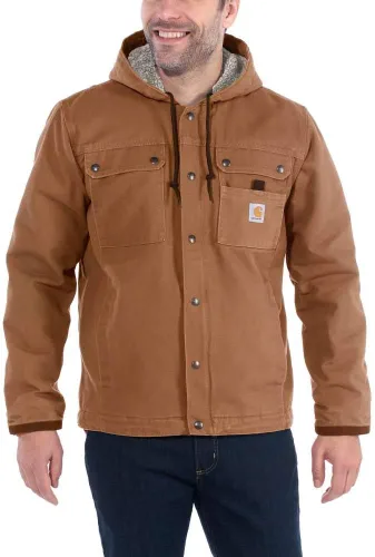 Vista 2 de Carhartt Chaqueta utilitaria con forro de sherpa de pato lavado de ajuste relajado para hombre